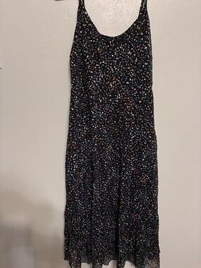 Blue dotted Midi dress Women's Lightweight Flowing dress